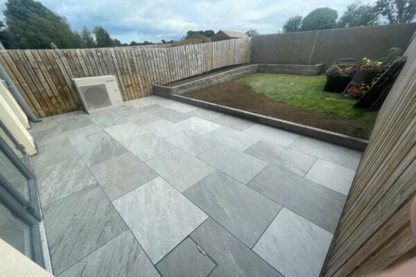 Porcelain Patio With Plastered Flowerbed Wall In Stamullen Co. Meath 8