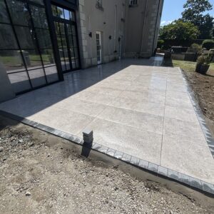Porcelain patio installation in Rathmolyon